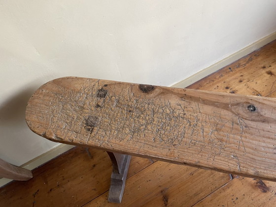 Image 1 of Lange Bank Kerkbank Frans Antiek 195 Cm.