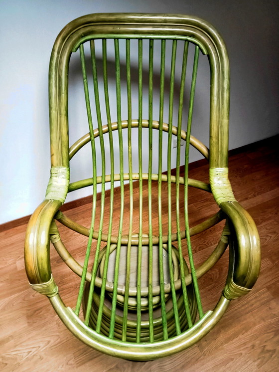 Image 1 of 2x vintage rotan draaifauteuils