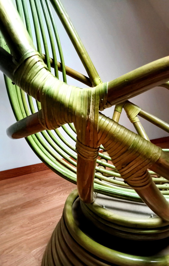 Image 1 of 2x vintage rotan draaifauteuils