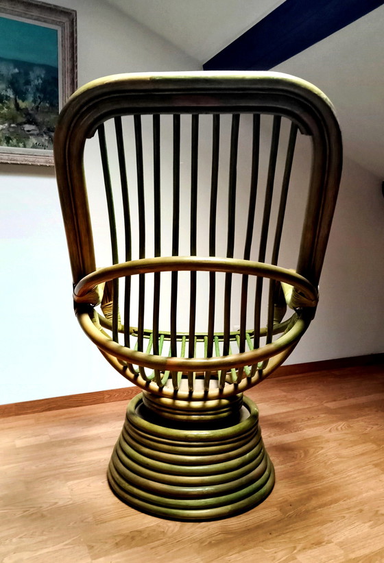 Image 1 of 2x vintage rotan draaifauteuils