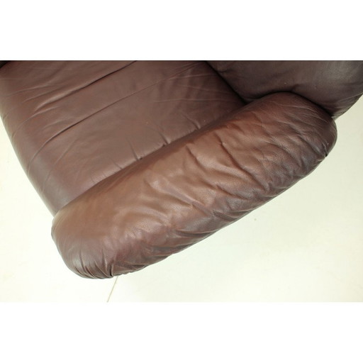 Scandinavische vintage verstelbare leren fauteuil van Peem, Finland 1970