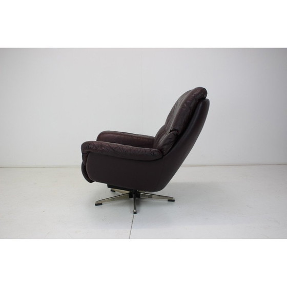 Image 1 of Scandinavische vintage verstelbare leren fauteuil van Peem, Finland 1970