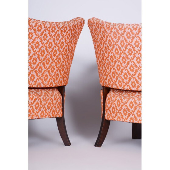 Image 1 of Paar vintage beukenhouten Art Deco fauteuils, jaren 1930