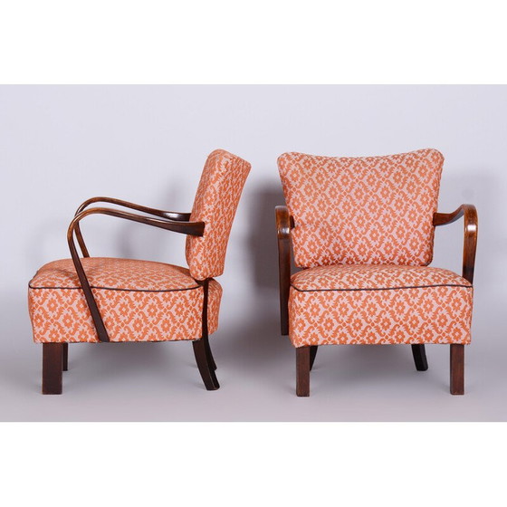 Image 1 of Paar vintage beukenhouten Art Deco fauteuils, jaren 1930