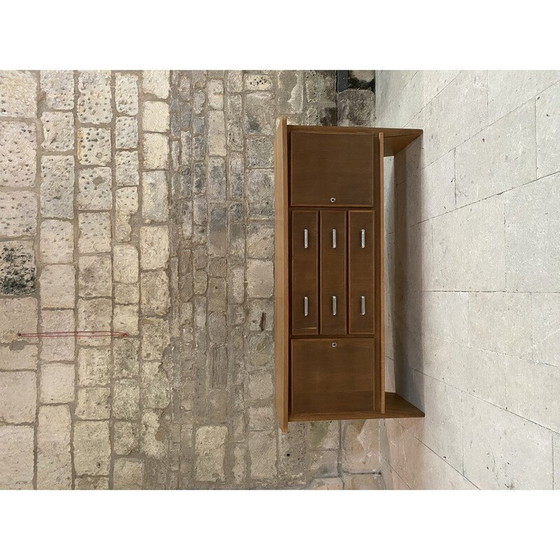 Image 1 of Vintage RG202 opbergmeubel in gewaxt eiken en gegoten aluminium voor Lieuvin, 1948