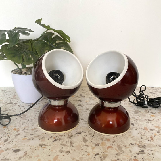 Image 1 of PAAR GOFFREDO REGGIANI MAGNETISCHE EYEBALL LAMPEN - SPACE AGE - JAREN 60