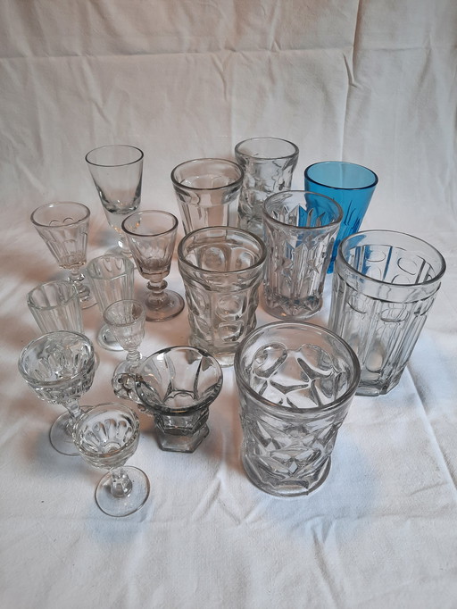 16x Vintage antieke drinkglazen