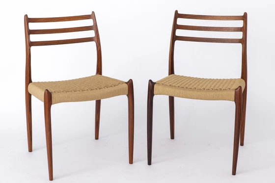 Image 1 of Set 6 Niels Moller stoelen, Model 78, Rozenhout, 1960S, Deens, Vintage