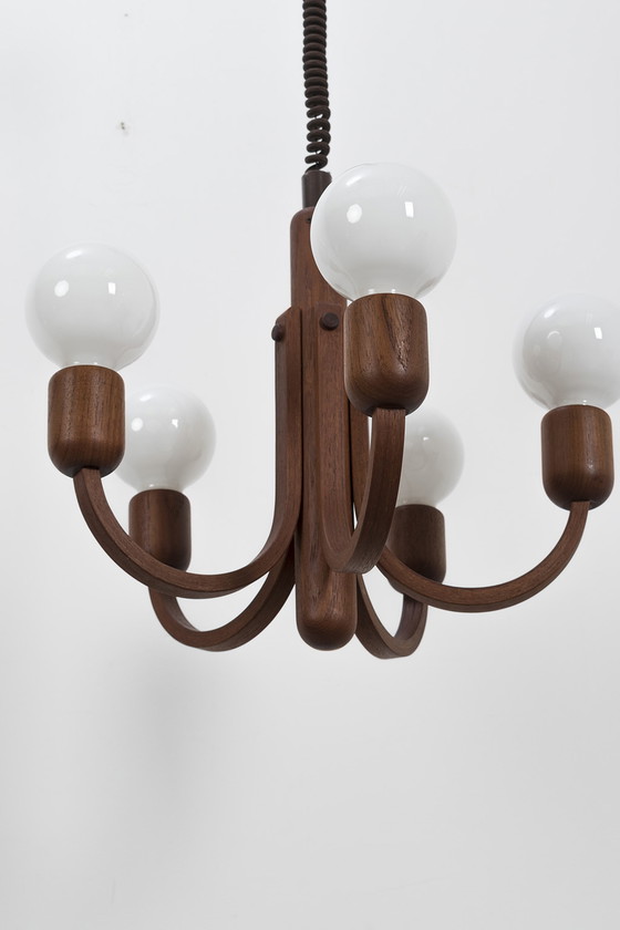 Image 1 of Mid Century Domus hanglamp teak