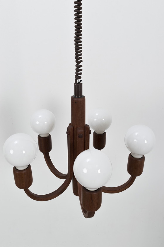 Image 1 of Mid Century Domus hanglamp teak