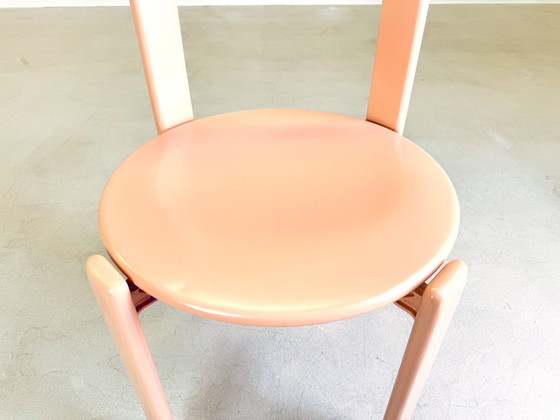 Image 1 of Vintage stoel Beige rood Bruno Rey Kusch & Co jaren 1970 ontwerp Nieuw gelakt