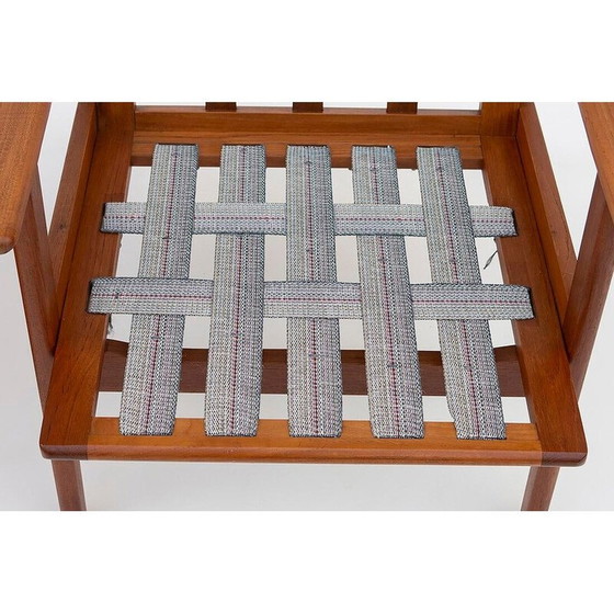 Image 1 of Vintage Scandinavische fauteuil in teak en wol, jaren 1960