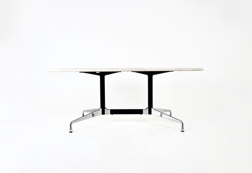 Travertin eettafel van Charles & Ray Eames voor Vitra, 1970S