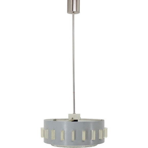 Vintage grijze hanglamp, Tsjechië 1960