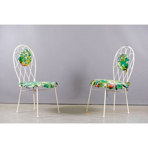 Paar vintage stoelen van blik, Duitsland 1960