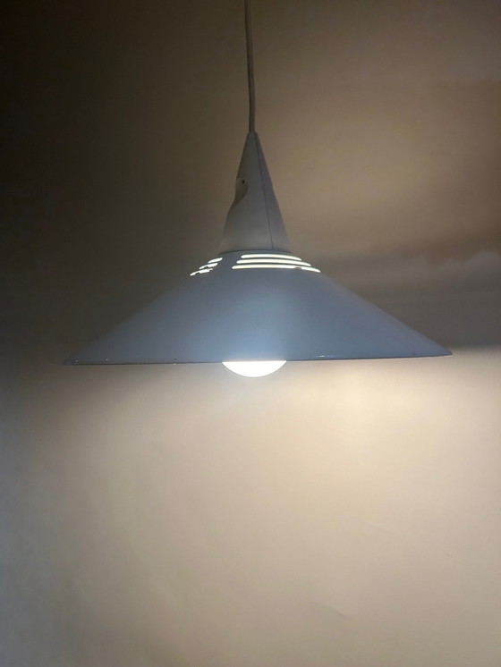 Image 1 of 80s Wit Metalen Ruimtetijdperk Hanglamp