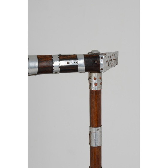 Image 1 of Vintage stoel met gehamerd metalen decoratie