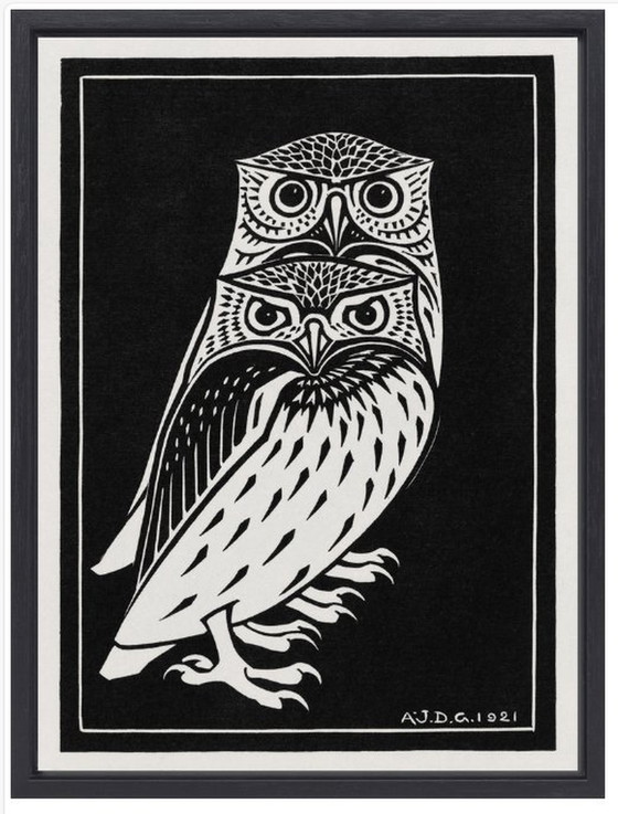 Image 1 of Julie De Graag ---Two Owls   (Ingelijst)