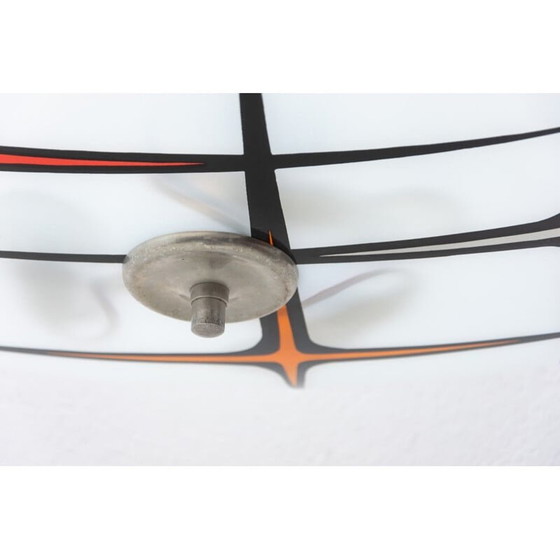 Image 1 of Vintage chromen kroonluchter met kap uit het ruimtetijdperk, Tsjecho-Slowakije 1960