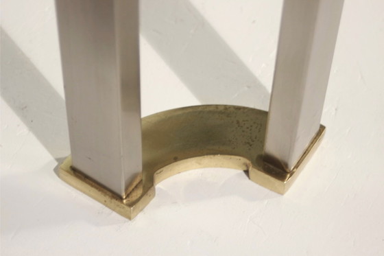 Image 1 of Vintage brons en gehard glazen salontafel ontwerp Peter Ghyczy, 1970S