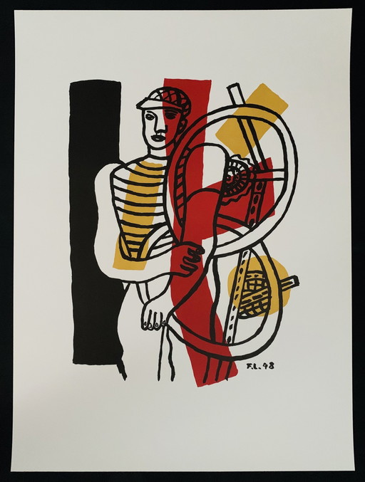 Fernand Léger, “Le Cycliste, 1948” Lithograph.