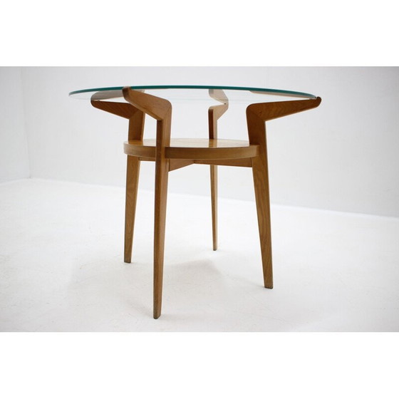 Image 1 of Vintage salontafel van hout en glas, 1960