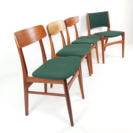 4 Vintage Deense Eettafel Stoelen Nieuw Gestoffeerd Ploeg