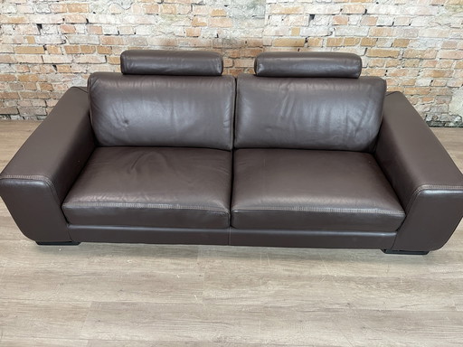 Roche Bobois “Chocolat” Upholstered Leather Sofa