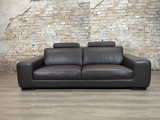 Roche Bobois “Chocolat” Upholstered Leather Sofa