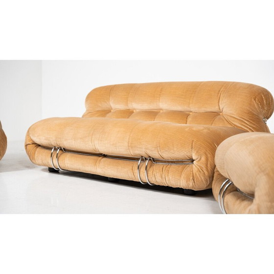 Image 1 of Vintage Soriana 3-zitsbank door Tobia en Afra Scarpa voor Cassina, 1970