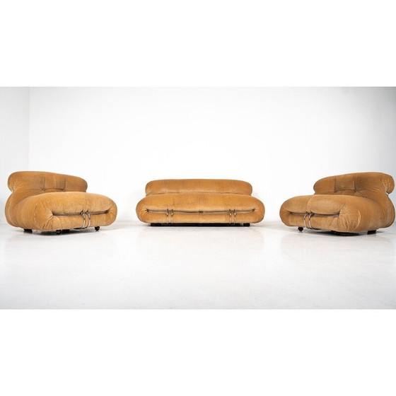 Image 1 of Vintage Soriana 3-zitsbank door Tobia en Afra Scarpa voor Cassina, 1970