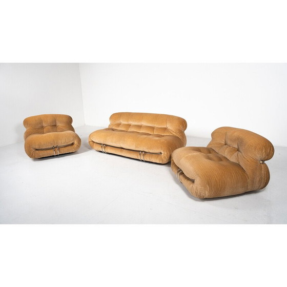 Image 1 of Vintage Soriana 3-zitsbank door Tobia en Afra Scarpa voor Cassina, 1970