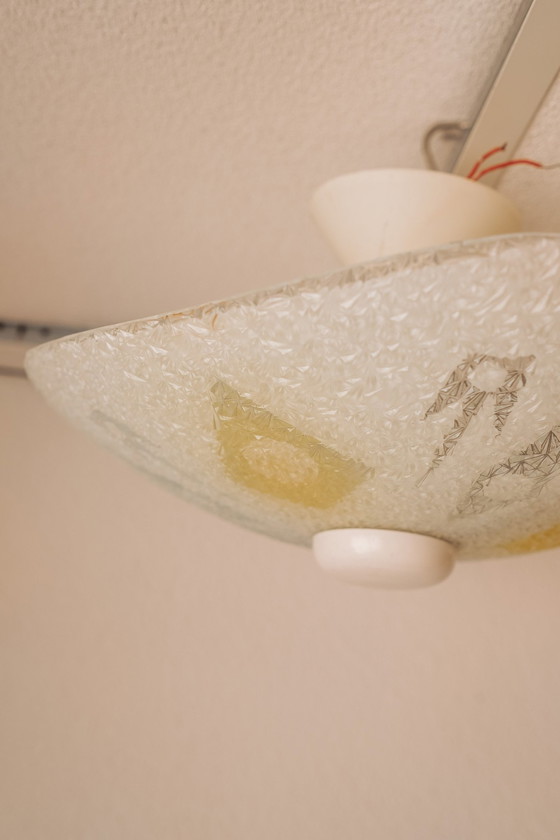 Image 1 of Vintage Frosted Glass Plafondlamp