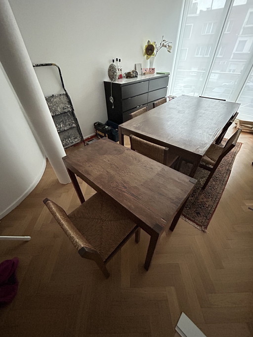 Martin Visser Tafel + Bijzettafel + 7 Stoelen. Wenge Fineer