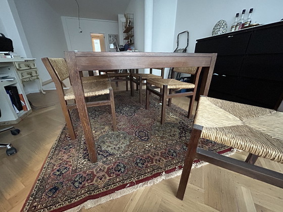 Image 1 of Martin Visser Tafel + Bijzettafel + 7 Stoelen. Wenge Fineer