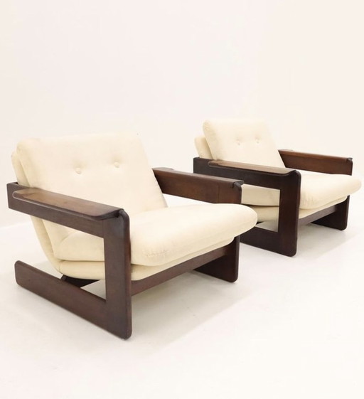 2x Brutalist Lounge Chairs