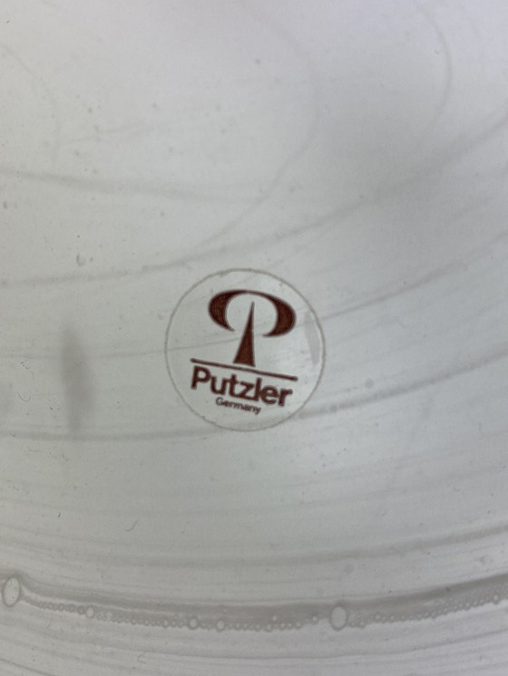 Image 1 of 1 Van 4 Swirl Helder Glas Peill en Putzler Paddestoel Tafellamp 1970