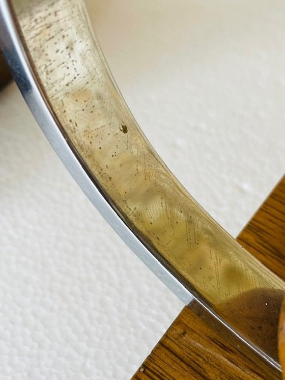 Image 1 of Art Deco, chroom en walnoten kandelaars, set van 2, circa jaren 1930