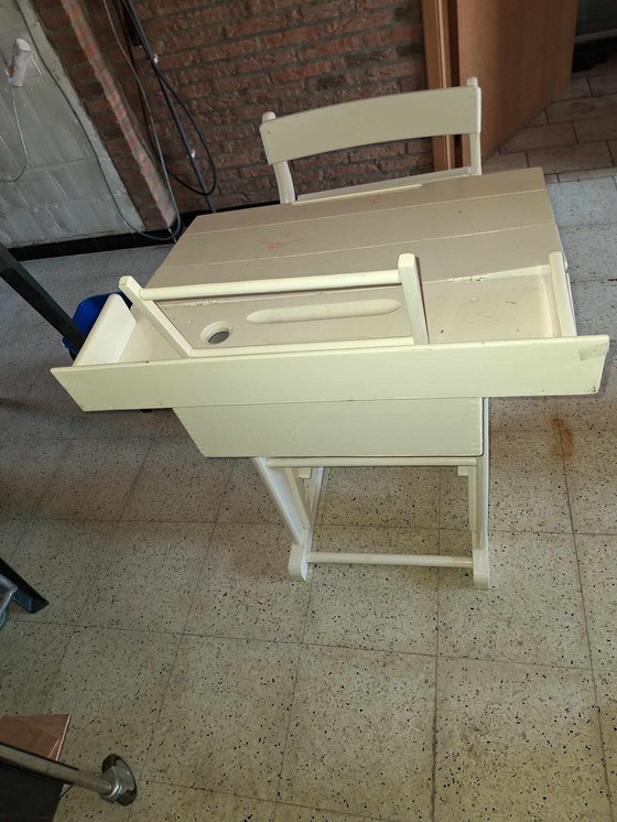 Image 1 of Prachtig Vintage Kinderschoolbankje
