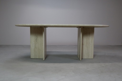 Vintage Italian Travertine Dining Table, 1970'S