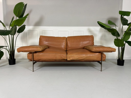 B&B Italia Diesis Designer Merk Sofa Leder Bruin Klassiek