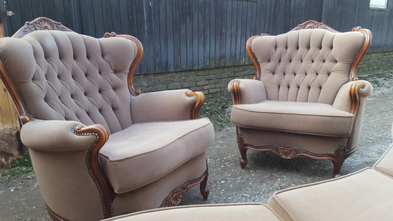 Image 1 of Lodewijk Barok Bankstel Met Fauteuils 