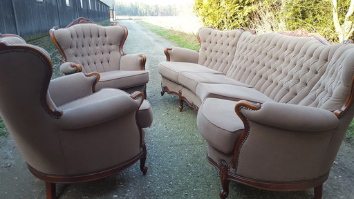 Lodewijk Barok Bankstel Met Fauteuils 