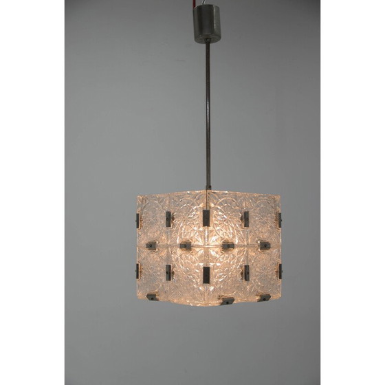 Image 1 of Mid-century glazen hanglamp van Kamenicky Senov, Tsjecho-Slowakije 1970