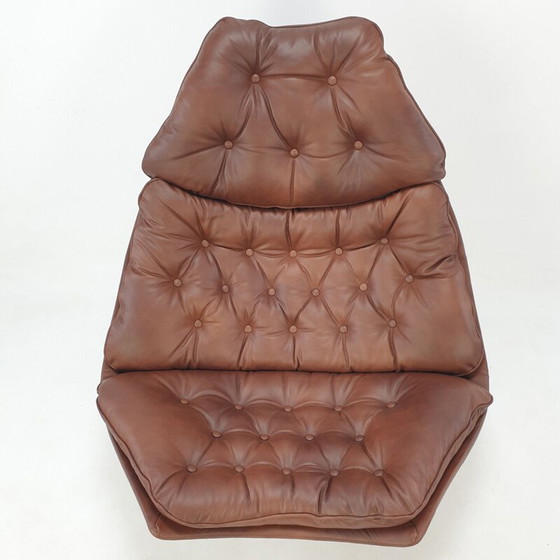 Image 1 of Mid century lederen F588 lounge stoel van Geoffrey Harcourt voor Artifort, 1960