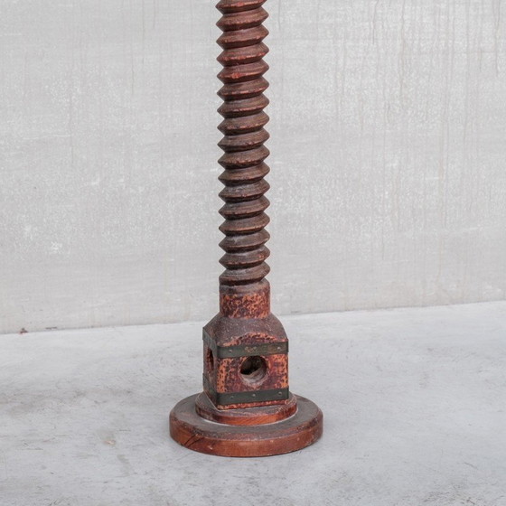 Image 1 of Vintage Art deco eikenhouten vloerlamp, Frankrijk 1930