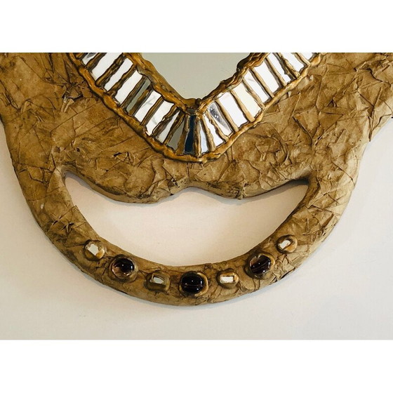 Image 1 of Vintage spiegel in Maché papier, 1970