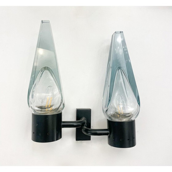 Image 1 of Paar vintage wandlampen van Flavio Poli voor Seguso, 1950