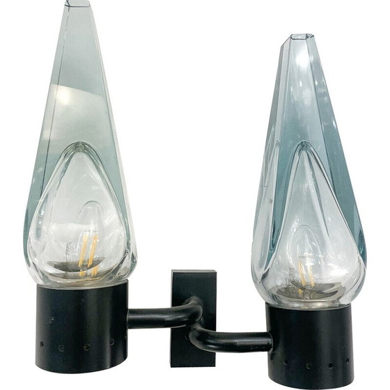 Image 1 of Paar vintage wandlampen van Flavio Poli voor Seguso, 1950