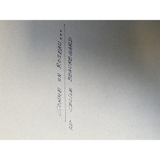 Vintage schilderij "Comme un roseau ..." van Cécile Beauregard voor M.Gourdon, 1965